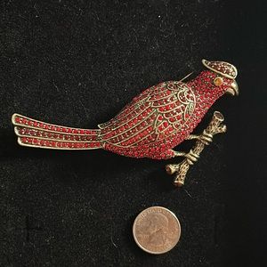 Heidi Daus Red Cardinal Brooch pin